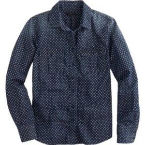 J. CREW Dark Faded Chambray Star Stars 4